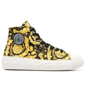 Versace Baroque Print High Top Sneakers NWT